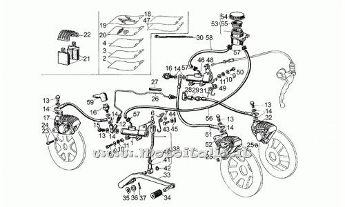 Motorcycle Parts Guzzi-V35 - V 50 Acc. 350-500 Electronics 1977-1980-brake system ant - post