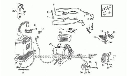 ricambio per Moto Guzzi Florida 650 1986-1992 - Cablaggio batteria-mot.avv. - GU19748000