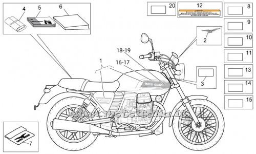 ricambio per Moto Guzzi V7 Classic 750 2008-2012 - Decalco emissioni inquinanti - 883912