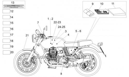 ricambio per Moto Guzzi V7 Special - Stone 750 2012-2013 - Decalco emissioni inquinanti - 884345