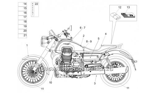ricambio per Moto Guzzi California 1400 Custom ABS 2012 - 2013 - Decalco emissioni inquinanti - B063814