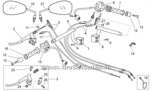 ricambio per Moto Guzzi V7 Racer 750 2014 - Specchio retrovisore DX - 2B001048