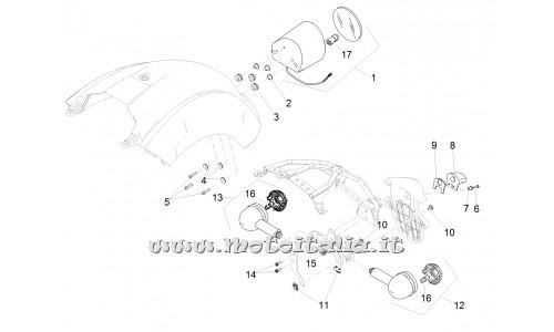 ricambio per Moto Guzzi Eldorado 1400 USA MY 16 - Indicatore posteriore dx - 2D000165