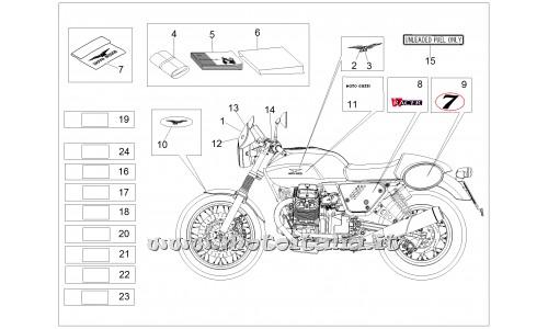 ricambio per Moto Guzzi V7 Racer 750 USA-CND 2015 - Decalco filetto superiore - 2H000423
