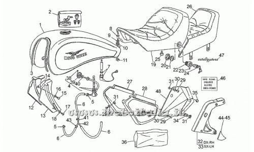ricambio per Moto Guzzi California III Carburatori 1000 1987-1993 - Paratia dx - GU29472451