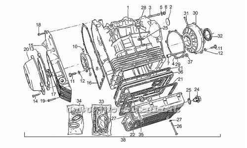 ricambio per Moto Guzzi California III Carburatori Carenato 1000 1988-1990 - Kit paraoli - GU17999550