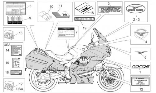 ricambio per Moto Guzzi Norge 1200 IE 2006-2008 - Decalco filtro a carboni - 883807